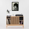 Quadro Vintage Jimi Hendrix 33x24cm - com Vidro:madeira Branca - 2