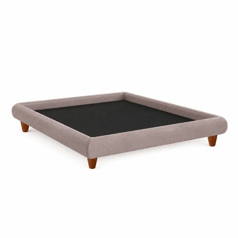 Cama Casal Japonesa 156cm Pés Madeira Haru Veludo Nobre Avelã - Sallar Home