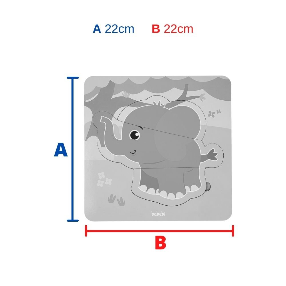 Baby Elefantinho 3 Peças - Quebra-Cabeça Infantil em Madeira
