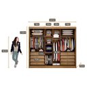 Ver imagem 3 de Guarda Roupa Casal Sonetto 3 Portas 8 Gavetas Cumaru 25 Fendi com Espelho – Novo Horizonte