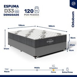 Cama Box com Colchão de Espuma D33 Ortobom Airtech 100 Casal 138cm - 3