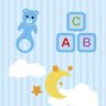 Papel De Parede Adesivo Infantil Céu Azul Abc Menino - 10m - 2