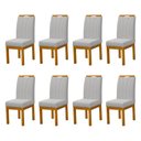 Ver imagem 1 de Kit 8 Cadeiras Blend Pés Madeira Maciça Design Estofado Ambiente Gourmet Moderno Premium - Cinza
