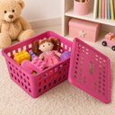 Ver imagem 3 de Caixa Organizadora Infantil Empilhavel com Tampa Multiuso Estrutura Vazado Formato Compacto