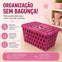 Ver imagem 2 de Caixa Organizadora Infantil Empilhavel com Tampa Multiuso Estrutura Vazado Formato Compacto