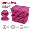 Ver imagem 7 de Caixa Organizadora Infantil Empilhavel com Tampa Multiuso Estrutura Vazado Formato Compacto