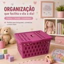 Ver mais imagens de Caixa Organizadora Infantil Empilhavel com Tampa Multiuso Estrutura Vazado Formato Compacto