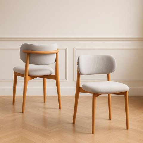 Cadeiras Elegantes em Madeira Maciça Éclat Solare