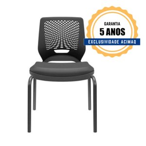 Cadeira Beezi Preto Fixo sem Braco - Plaxmetal