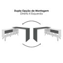 Ver imagem 5 de Mesa Escrivaninha Escritorio em L 5 Nichos 1 Porta 137x136 cm Grafito Branco Artany