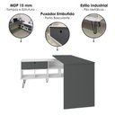 Ver imagem 4 de Mesa Escrivaninha Escritorio em L 5 Nichos 1 Porta 137x136 cm Grafito Branco Artany