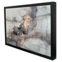 Ver imagem 1 de Quadro Decorativo Caixa Alta com Vidro Abstrato Mármore Elegance TaColado Moldura Preta 90 x 60cm