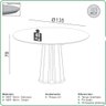Conjunto Mesa de Jantar 1,35m com Vidro + 6 Cadeiras em Mdf - 3