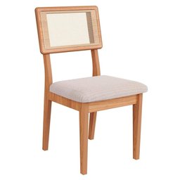 Conjunto Mesa de Jantar 1,35m com Vidro + 6 Cadeiras em Mdf - 7