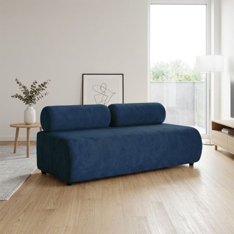 Sofá 3 Lugares Orgânico para Sala Base Fixa Nara Suede D03 - D'Rossi