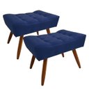 Ver imagem 3 de Sofá Compact 200 Cm com Molas Espirais Retrátil e Reclinável Azul / Incluso 2 Puffs com Pés Palito