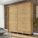 Ver imagem 1 de Guarda-Roupa Casal Monte Carlo com 2 Portas de Correr 4 Gavetas Internas e Maleiros Marrom/Cinamomo