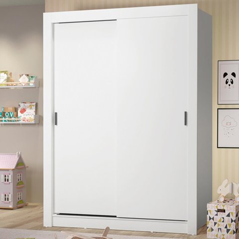 Guarda-Roupa Infantil Madesa Theo 2 Portas de Correr 4 Gavetas Branco Cor:Branco