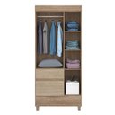 Ver imagem 5 de Cômoda Montevidéu e Guarda Roupa Solteiro Wind Nogal Vanilla Touch - Demóbile