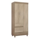 Ver imagem 4 de Cômoda Montevidéu e Guarda Roupa Solteiro Wind Nogal Vanilla Touch - Demóbile