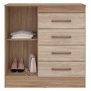 Ver imagem 3 de Cômoda Montevidéu e Guarda Roupa Solteiro Wind Nogal Vanilla Touch - Demóbile