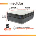 Ver imagem 4 de Cama Box Colchão Casal Ortopédico D33 Euro Pillow Ultra 138x188x63cm