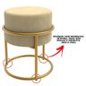 Puff Banqueta Decorativo Redondo Iron Base de Ferro Suede Bege - 2
