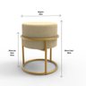 Puff Banqueta Decorativo Redondo Iron Base de Ferro Suede Bege - 3