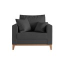 Ver imagem 4 de Kit 2 Poltronas Beny Amamentação com 2 Almofadas Base em Madeira Maciça Tecido Veludo Cinza