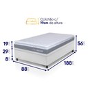 Ver imagem 2 de Conjunto Box Baú Branco Durban Cinza Espuma D28 Solteiro 88x188x64 - King House