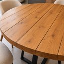 Ver imagem 3 de Mesa de Jantar Redonda Madeira Maciça e Pé Ferro 80cm Luxo