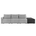 Ver imagem 6 de Sofá Ilha 3 Lugares Living 312cm Modulado Sala Lary Veludo/pu Pto K01 - D'Rossi