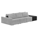 Ver imagem 1 de Sofá Ilha 3 Lugares Living 312cm Modulado Sala Lary Veludo/pu Pto K01 - D'Rossi