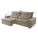 Ver imagem 2 de Sofá Nivus Veludo 2 Módulos 80cm B25cm Meu Sofá Online B002 Veludo Capuccino