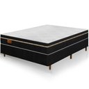 Ver imagem 2 de Cama Box Preta + Colchão Casal Bio Magnético Massageador e Ortopédico Espuma D33 138x188x65cm