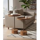 Ver imagem 2 de Conjunto 2 Mesas Laterais de Apoio para Sala e Sofá – Design Moderno, Mdf e Metal