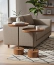 Ver imagem 2 de Conjunto 2 Mesas Laterais de Apoio para Sala e Sofá – Design Moderno, Mdf e Metal