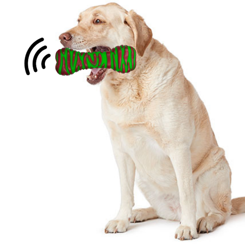 Brinquedo Cachorro Mordedor Vinil Osso Tigre - Verde