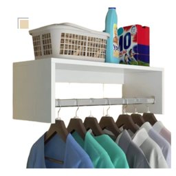 Melhor Cabideiro de Parede Tipo Arara Branco Suporte Roupas - 2