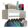 Melhor Cabideiro de Parede Tipo Arara Branco Suporte Roupas - 2