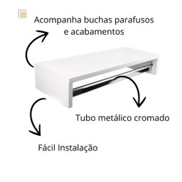 Melhor Cabideiro de Parede Tipo Arara Branco Suporte Roupas - 4