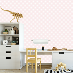 Papel de Parede Adesivo Bolinhas Brancas e fundo Pêssego 6m - 4