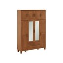 Ver imagem 2 de Guarda-Roupa Bipartido 8 Portas 2 Gavetas com Espelho 100% Madeira Maciça Bronze Marrom/Castanho
