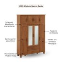 Ver imagem 5 de Guarda-Roupa Bipartido 8 Portas 2 Gavetas com Espelho 100% Madeira Maciça Bronze Marrom/Castanho