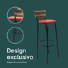 Kit 2 Banquetas 80cm para Balcão Ilha Bancada Área Gourmet Encosto em Junco Banco Itagold - 4