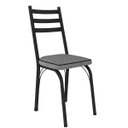 Ver imagem 2 de Conjunto De Mesa Tubular Malva Com 6 Cadeiras 141 Tampo De Vidro 140cm SF Preto Fosco Assento Andori