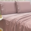 Ver imagem 1 de Conjunto Cama Casal Queen Size Lily 04 Pç Bordado 300 Fios:uva