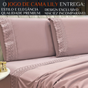 Ver imagem 2 de Conjunto Cama Casal Queen Size Lily 04 Pç Bordado 300 Fios:uva