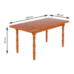 Mesa de Jantar 102lb e 06 Cadeiras 150lb Mel Brilho Piratini - 3