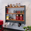 Ver imagem 1 de Armário Suspenso Suporte para Xícaras Cantinho do Café Organizador de Cozinha Amélia Cinza/ Cinamo